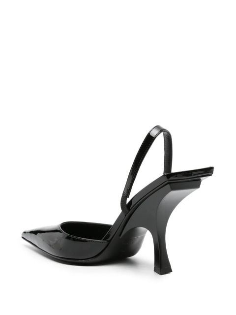 The Attico 100mm patent-finish pumps - Black