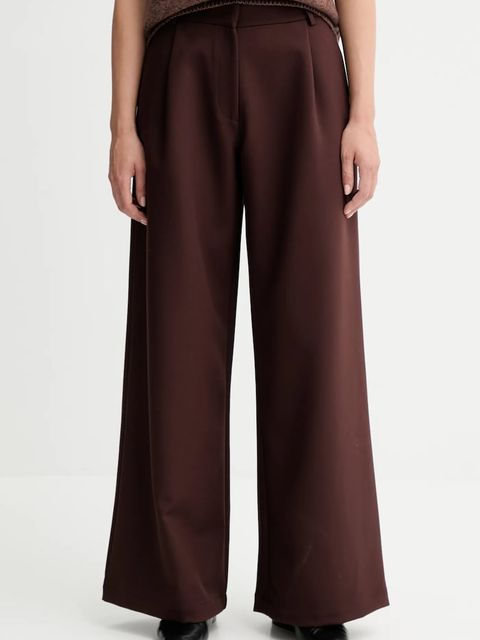 Sessun spodnie damskie kolor brązowy szerokie high waist 25107000 - zdjęcie produktu nr 1