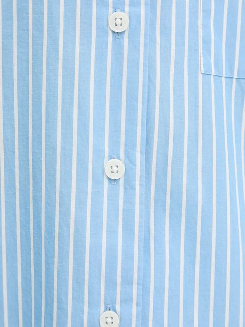 Marc O'Polo koszula bawełniana damska kolor niebieski relaxed z kołnierzykiem klasycznym 5000005494