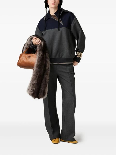 Miu Miu fabric stitch knit pants - Grey