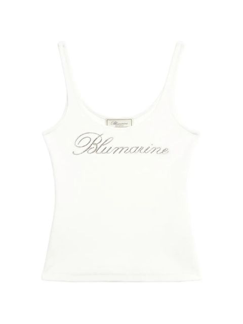 Blumarine logo-embroidered top - White