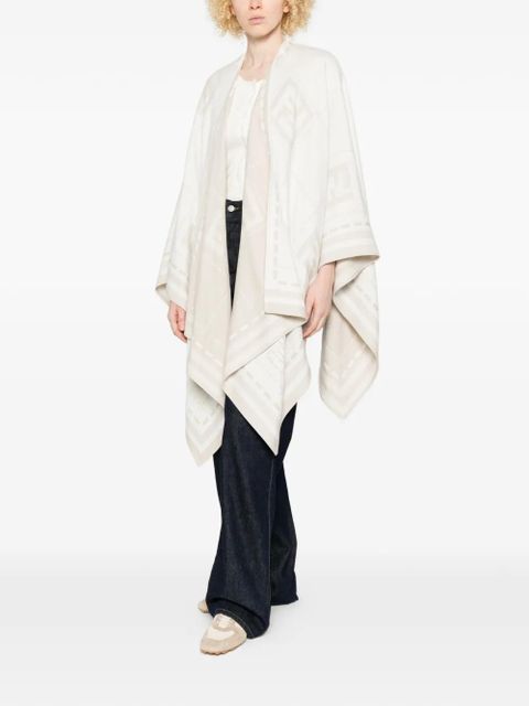 FENDI geometric-patterned cape - Neutrals - zdjęcie produktu nr 2