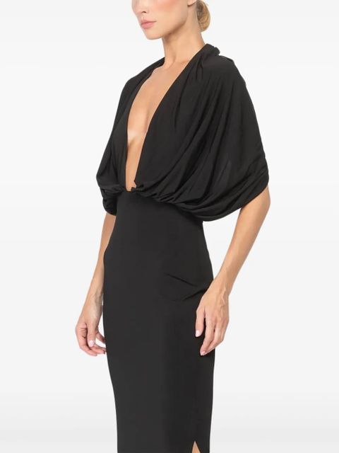 Magda Butrym draped-detail maxi dress - Black
