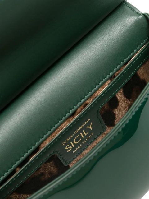 Dolce & Gabbana small Sicily patent-leather tote bag - Green