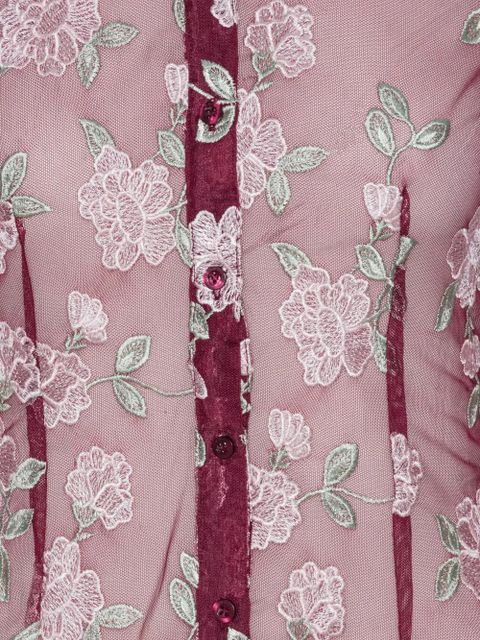 ROTATE BIRGER CHRISTENSEN floral-embroidered mesh shirt