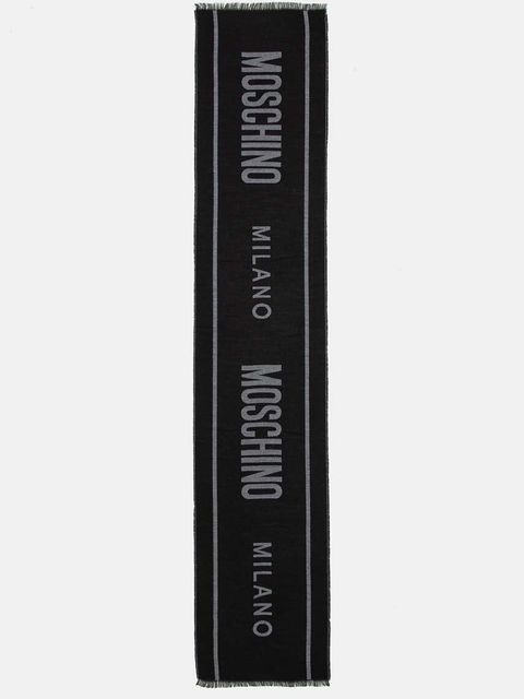 Moschino szalik wełniany kolor czarny wzorzysty M5791 50229 - zdjęcie produktu nr 1