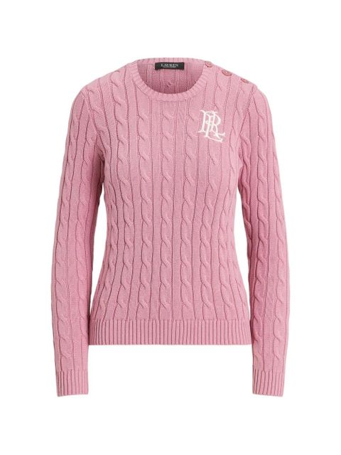 Lauren Ralph Lauren cable-knit buttoned sweater - Pink - zdjęcie produktu nr 1