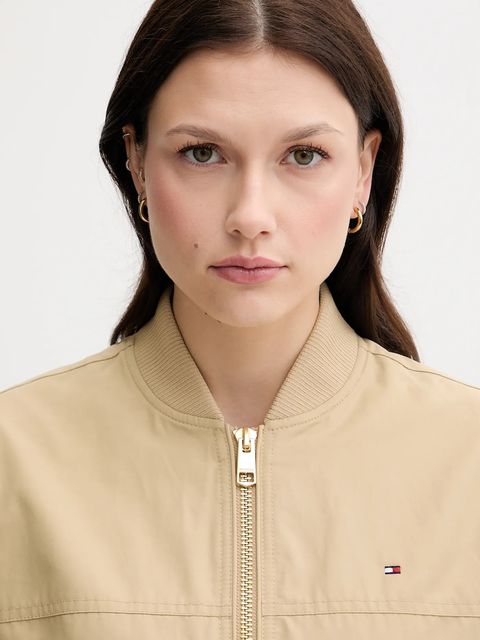 Tommy Hilfiger kurtka bomber kolor beżowy przejściowa oversize WW0WW45619