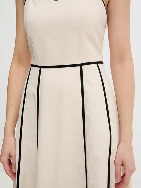 Answear.LAB sukienka kolor beżowy maxi rozkloszowana - zdjęcie produktu nr 2