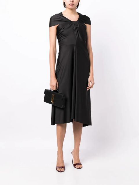 Victoria Beckham cap-sleeve draped dress - Black - zdjęcie produktu nr 2