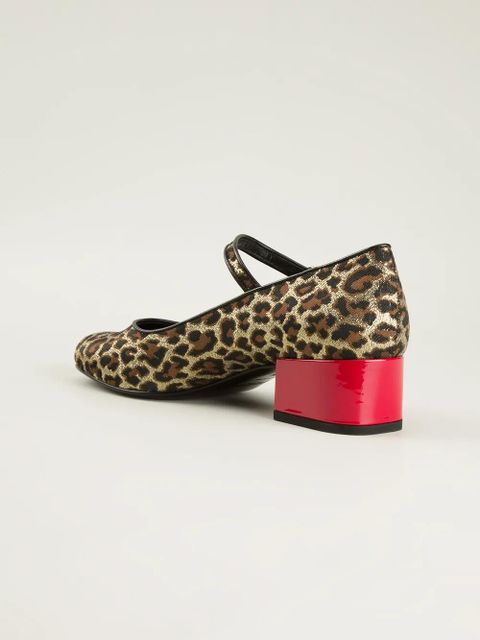 Saint Laurent leopard print Mary Jane pumps - Multicolour