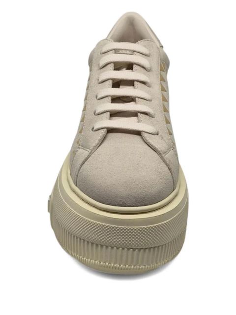 Casadei Nexus studded platform trainers - Neutrals