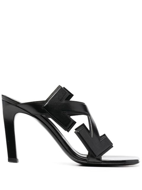 Off-White Arrows motif leather mules - Black - zdjęcie produktu nr 1