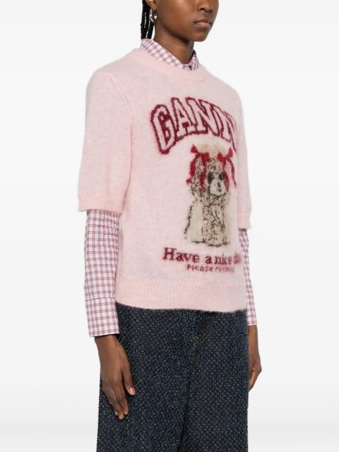 GANNI patterned knitted top - Pink - zdjęcie produktu nr 2