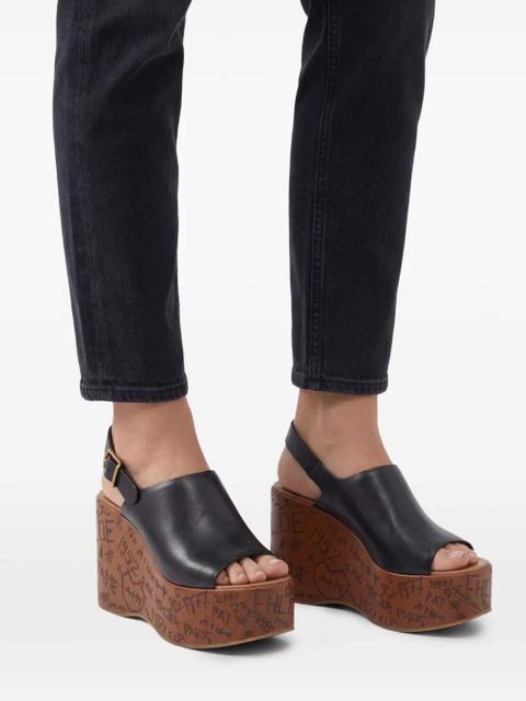 Chloé 80mm Maxime wedge sandals - Black