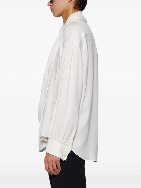 The Row Darnelle draped silk blouse - White