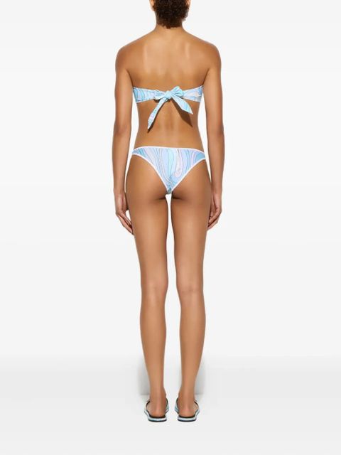 PUCCI marmo-print bandeau bikini top - Blue