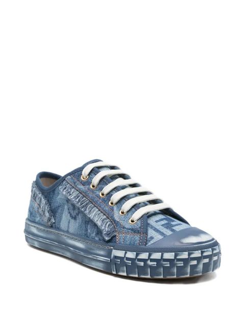 FENDI frayed-denim trainers - Blue - zdjęcie produktu nr 2