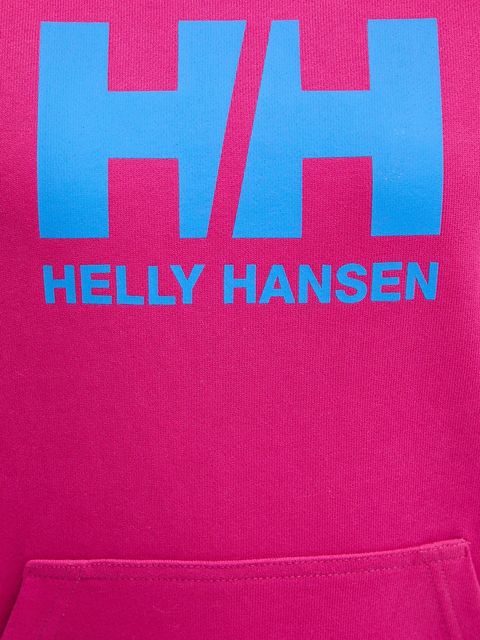 Helly Hansen bluza bawełniana HH LOGO 2.0 damska kolor różowy z kapturem z nadrukiem 34460