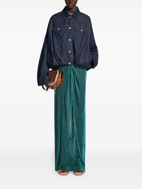 DRIES VAN NOTEN draped specked skirt - Green - zdjęcie produktu nr 2