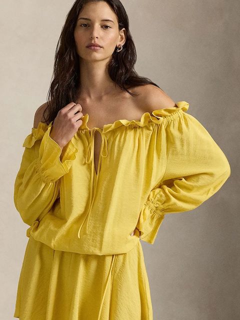 Polo Ralph Lauren sukienka kolor żółty mini rozkloszowana 211A96354