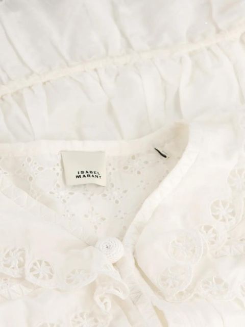 ISABEL MARANT broderie-anglaise ruffled blouse - Neutrals