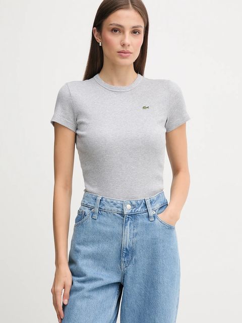 Lacoste t-shirt bawełniany damski kolor szary TF5538 - zdjęcie produktu nr 1