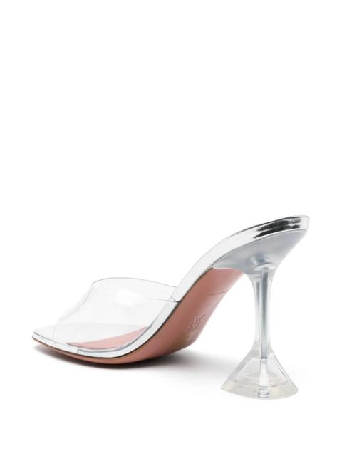 Amina Muaddi 95mm Lupita Glass transparent mules - Neutrals