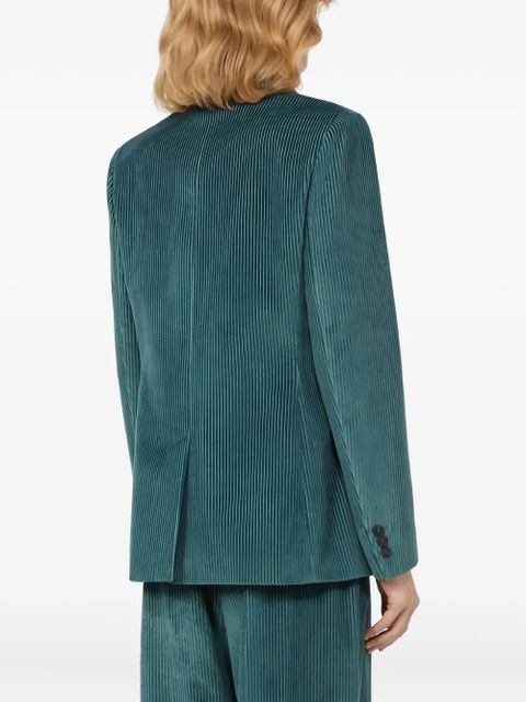 Weekend Max Mara ribbed corduroy-texture double-breasted blazer - Blue