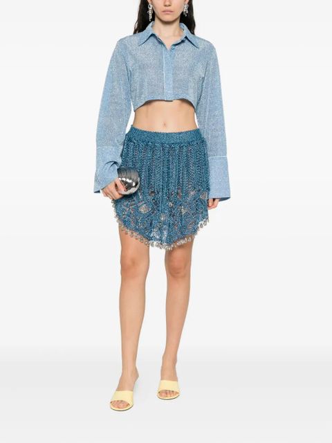 Oséree lurex cropped top - Blue