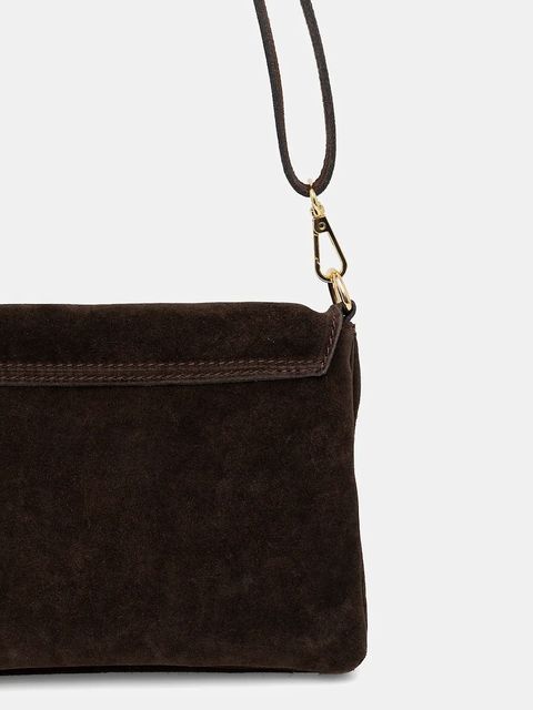 Answear.LAB torebka zamszowa kolor brązowy