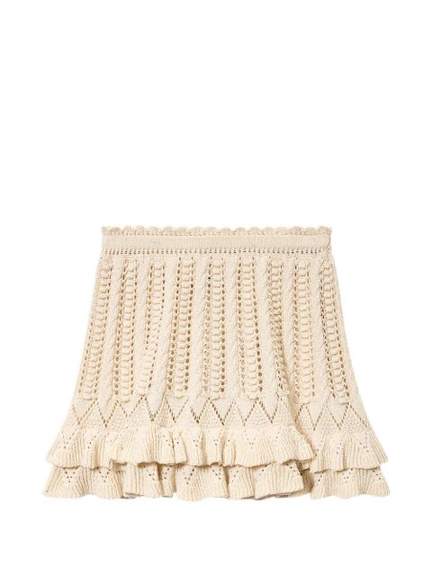 MARANT ÉTOILE Nelle ruffled mini skirt - Neutrals - zdjęcie produktu nr 1