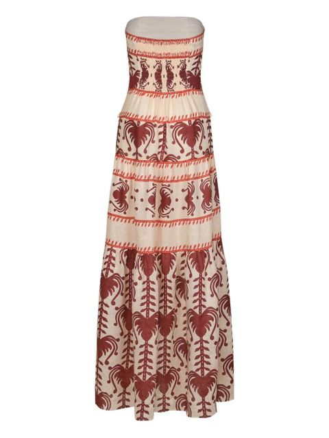 Johanna Ortiz Another Chance tiered printed dress - Neutrals