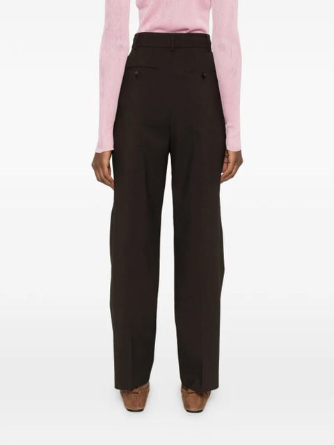 The Frankie Shop Bea pleated straight trousers - Brown