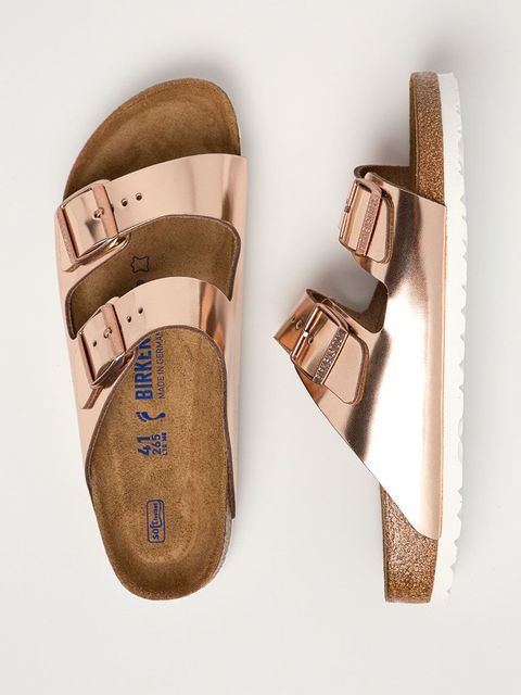 Birkenstock klapki skórzane Arizona SFB damskie kolor różowy 952093 - zdjęcie produktu nr 2