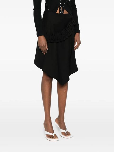 Off-White gathered detail asymmetric short skirt - Black