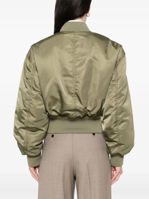 Saint Laurent cropped bomber jacket - Green