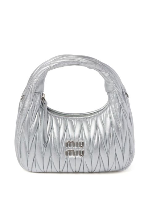 Miu Miu Wander matelassé tote bag - Silver - zdjęcie produktu nr 1