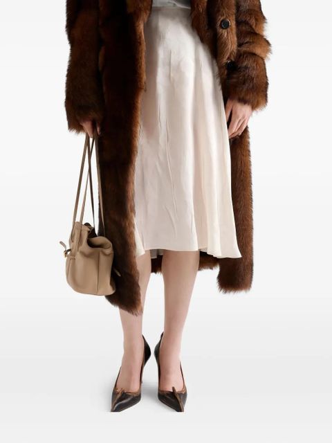 Prada floral jacquard midi asymmetric skirt - Neutrals