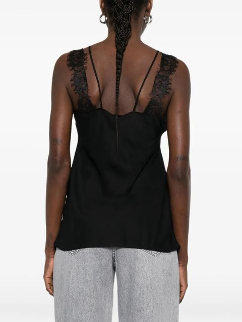 PINKO lace-trim top - Black