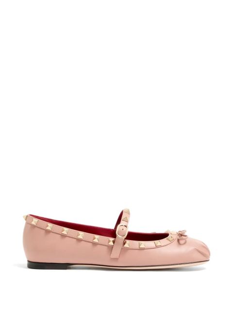 Valentino Garavani Mary-Jane Rockstud ballerina in nappa 05mm - Pink - zdjęcie produktu nr 1