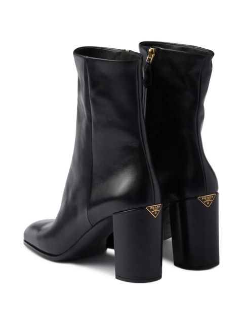Prada 85mm zip-fastening block-heel boots - Black