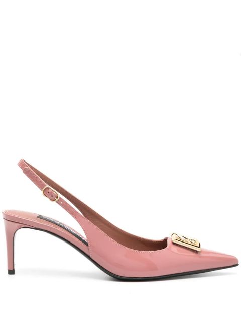 Dolce & Gabbana 65mm logo-plaque patent pumps - Pink - zdjęcie produktu nr 1