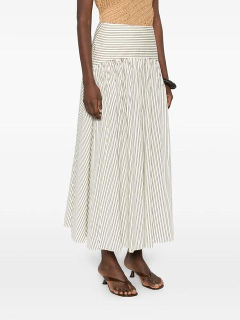 STAUD stripped panelled midi skirt - Neutrals
