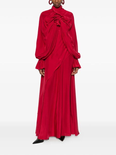 Alexander McQueen ruffled maxi dress - Red - zdjęcie produktu nr 2