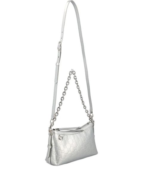 Gucci small GG Emblem embossed shoulder bag - Silver - zdjęcie produktu nr 1