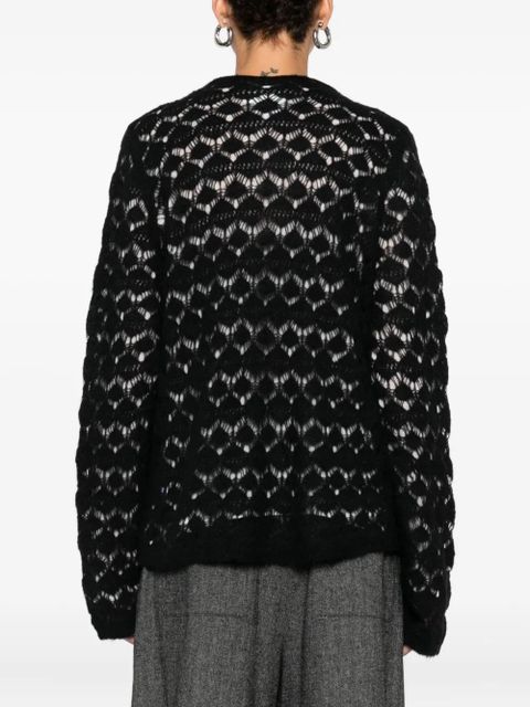 SOLOTRE open-work sweater - Black