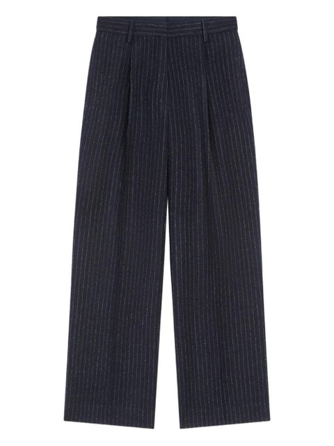 DRIES VAN NOTEN pinstripe wool trousers - Blue - zdjęcie produktu nr 1