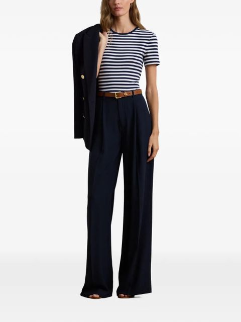 Lauren Ralph Lauren Georgette pleated wide-leg trousers - Blue