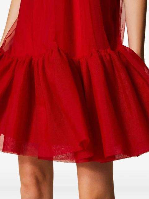 TWINSET halter-neck ruffled mini dress - Red